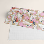 Bunnies & Blooms - Coral & Pink Wrapping Paper Gallery Image 2