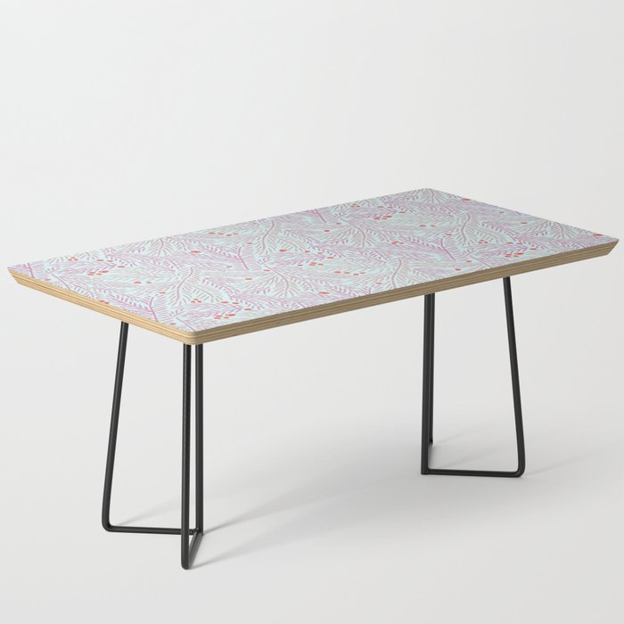 Winter Berries & Pine Branches in Teal & Pink Coffee Table Gallery Image 1
