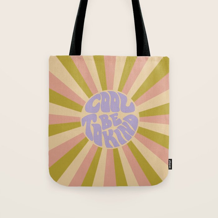 Cool to be Kind - Lilac, Green, Off-white Tote Bag Gallery Image 1