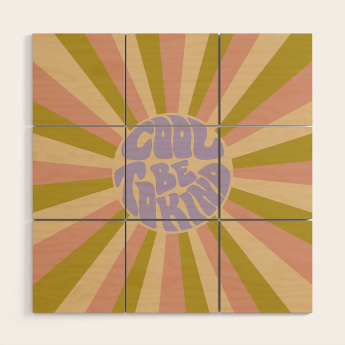 Cool to be Kind - Lilac, Green, Off-white Wood Wall Art Gallery Image 1