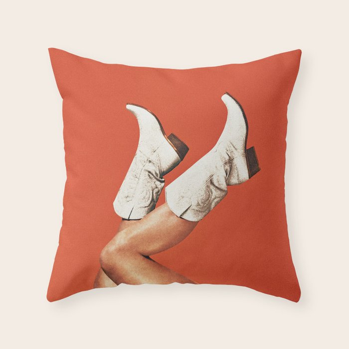 These Boots - Burnt Orange Throw Pillow Gallery Image 6