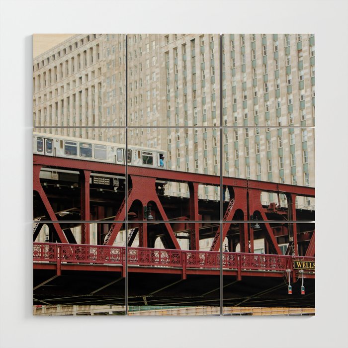 Chicago Train Wood Wall Art Gallery Image 1