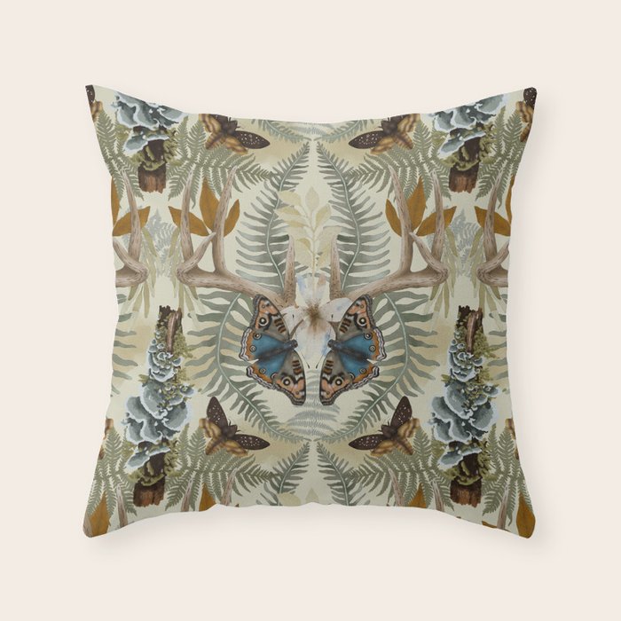 Lush boho forest C Throw Pillow Gallery Image 6