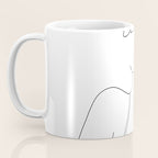 Minimal Line Art Woman with Flowers Coffee Mug Gallery Image 3