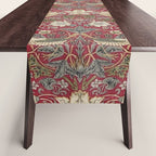 William Morris Strawberry Thief Crimson Red Table Runner Gallery Image 1
