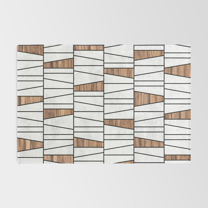 Mid-Century Modern Pattern No.4 - Concrete and Wood Rug Gallery Image 2