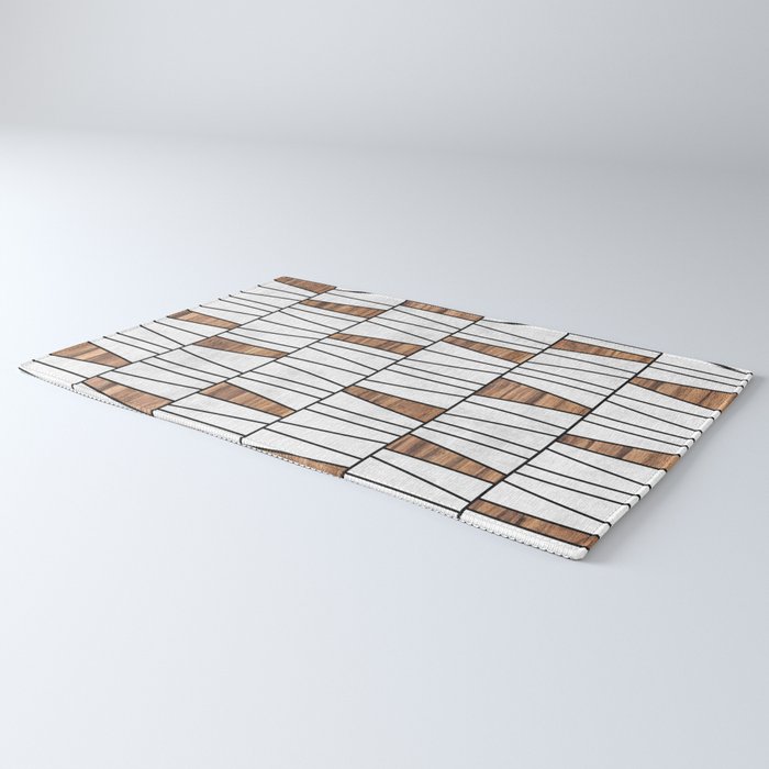 Mid-Century Modern Pattern No.4 - Concrete and Wood Rug Gallery Image 3