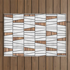 Mid-Century Modern Pattern No.4 - Concrete and Wood Outdoor Rug Gallery Image 1