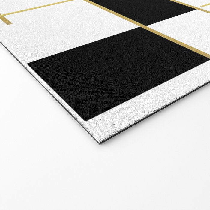 MidCentury Modern Art Aqua Gold Black Welcome Mat Gallery Image 2