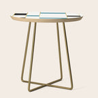 MidCentury Modern Art Aqua Gold Black Side Table Gallery Image 1