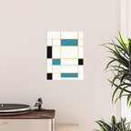 MidCentury Modern Art Aqua Gold Black Poster Gallery Image 2
