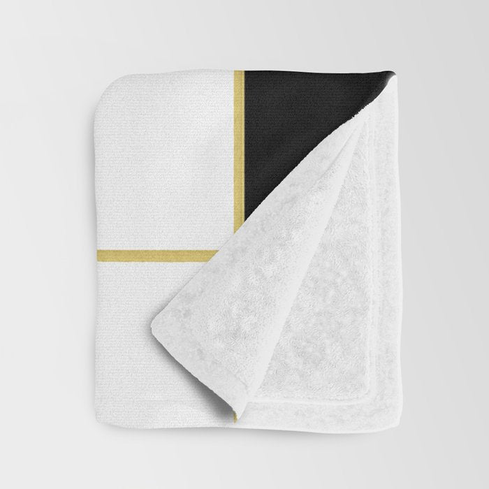 MidCentury Modern Art Aqua Gold Black Throw Blanket Gallery Image 3