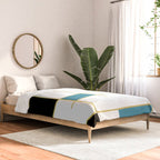 MidCentury Modern Art Aqua Gold Black Comforter Gallery Image 2
