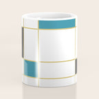 MidCentury Modern Art Aqua Gold Black Coffee Mug Gallery Image 4