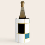 MidCentury Modern Art Aqua Gold Black Wine Chiller Gallery Image 2
