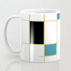 MidCentury Modern Art Aqua Gold Black Coffee Mug Gallery Image 3