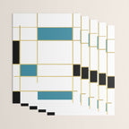 MidCentury Modern Art Aqua Gold Black Wrapping Paper Gallery Image 3