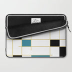 MidCentury Modern Art Aqua Gold Black Laptop Sleeve Gallery Image 2