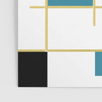MidCentury Modern Art Aqua Gold Black Poster Gallery Image 3