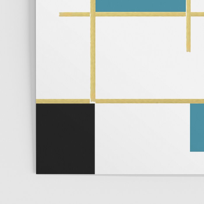 MidCentury Modern Art Aqua Gold Black Poster Gallery Image 3