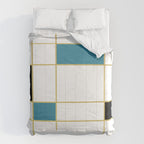 MidCentury Modern Art Aqua Gold Black Comforter Gallery Image 6