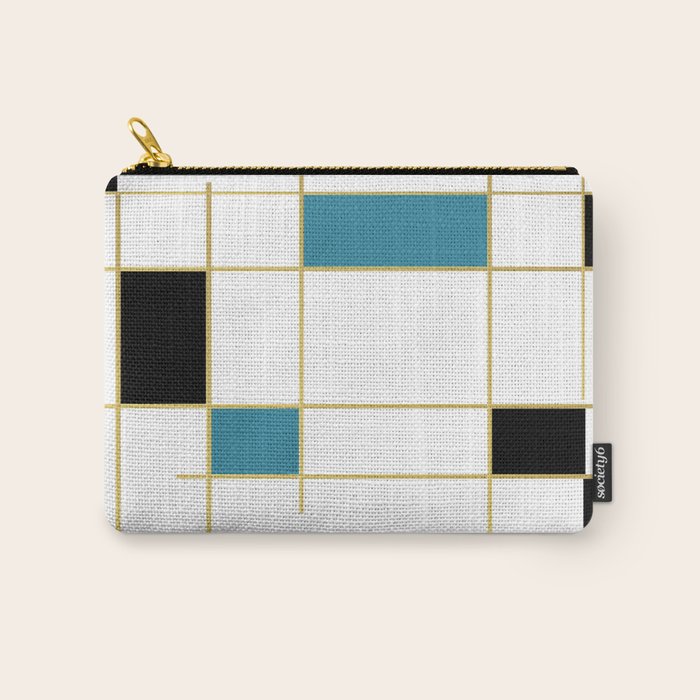 MidCentury Modern Art Aqua Gold Black Carry All Pouch Gallery Image 1