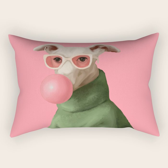 Bubblegum Pup Rectangular Pillow Gallery Image 2