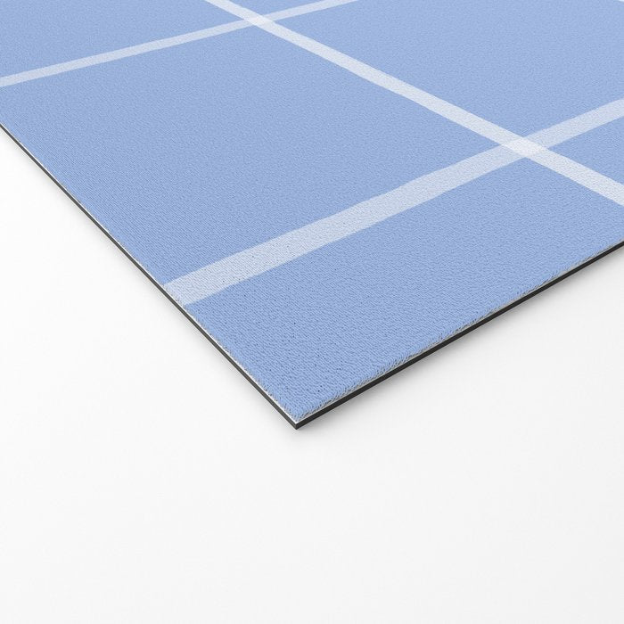 White On Light Blue Plaid Welcome Mat Gallery Image 2