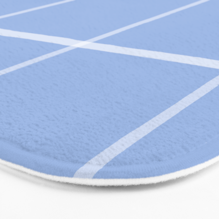 White On Light Blue Plaid Bath Mat Gallery Image 3
