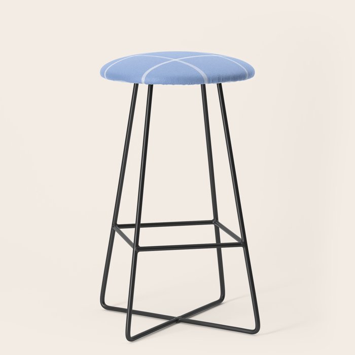 White On Light Blue Plaid Stool Gallery Image 1