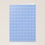 White On Light Blue Plaid Stationery Card Gallery Image 2