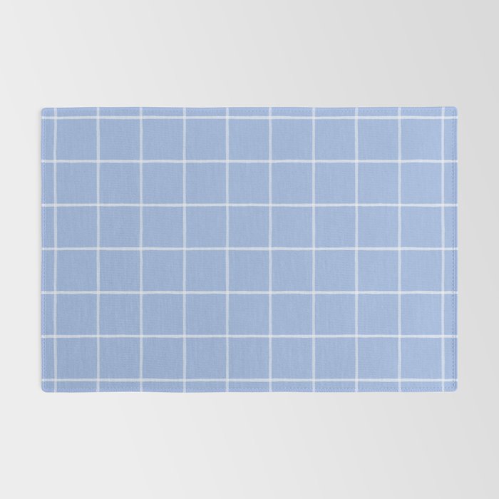 White On Light Blue Plaid Rug Gallery Image 2