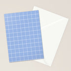 White On Light Blue Plaid Stationery Card Gallery Image 2