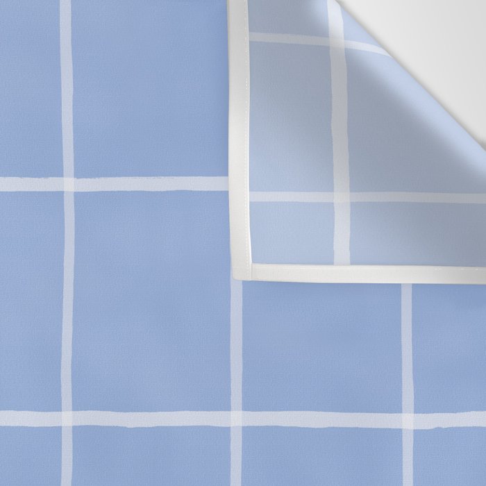 White On Light Blue Plaid Wall Tapestry Gallery Image 3