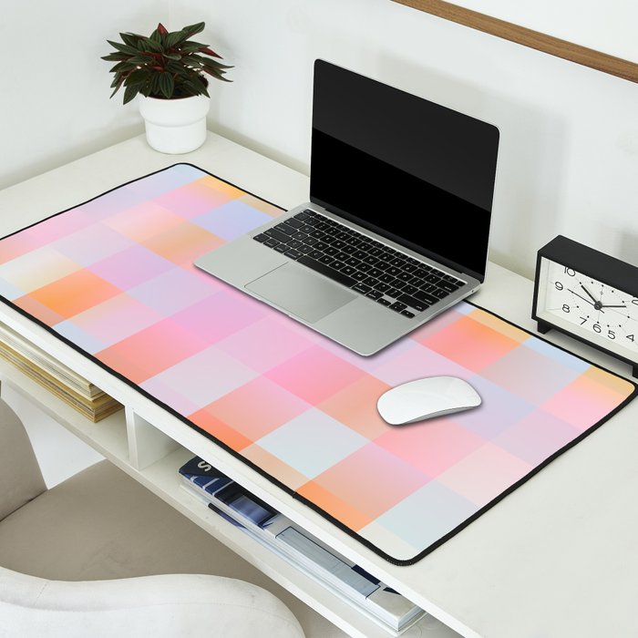 Blurred Plaid Desk Mat Gallery Image 2