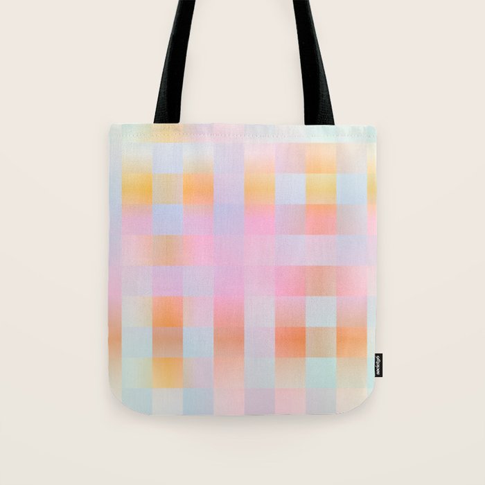 Blurred Plaid Tote Bag Gallery Image 1