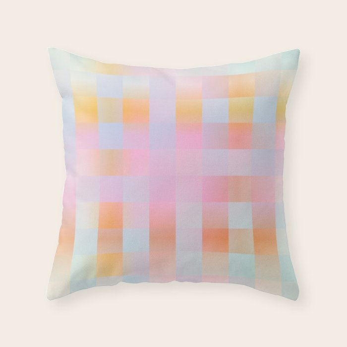 Blurred Plaid Throw Pillow Gallery Image 1