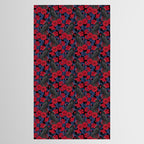 Ravens and red roses with blue leaves Tablecloth Gallery Image 2