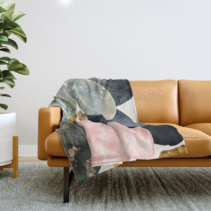 Pebble Abstract Throw Blanket Gallery Image 1