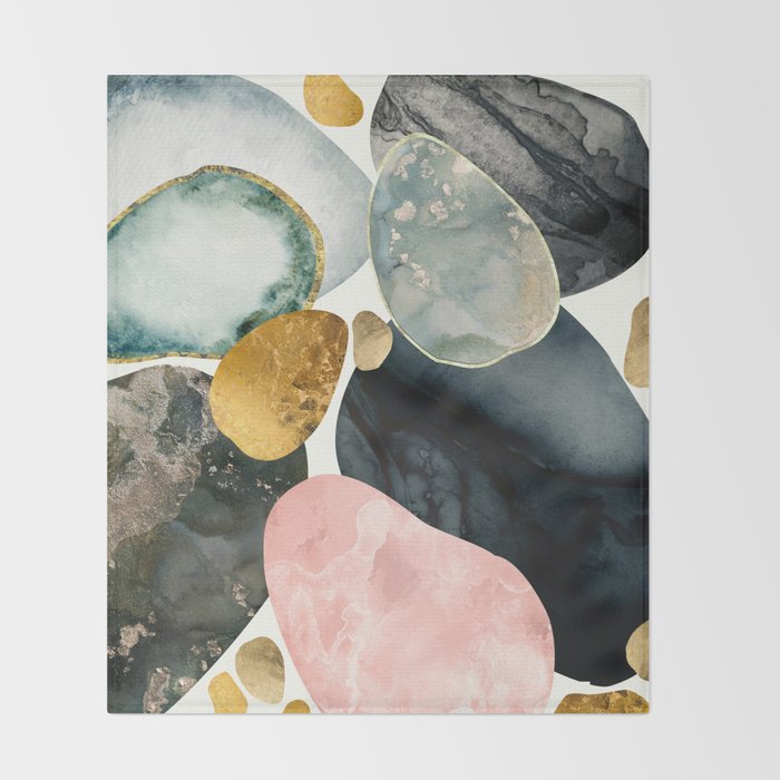 Pebble Abstract Throw Blanket Gallery Image 2