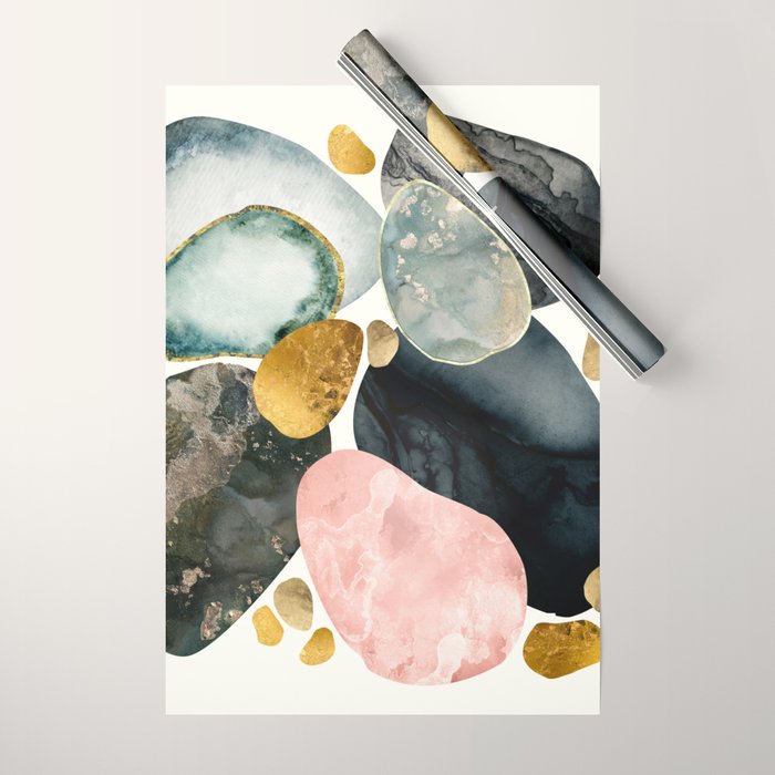 Pebble Abstract Wrapping Paper Gallery Image 1