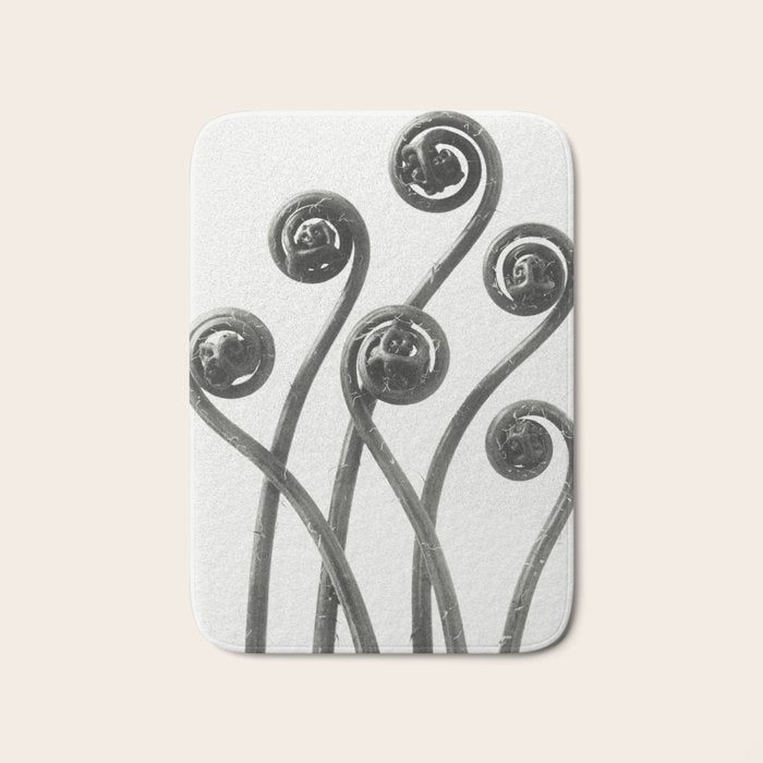 American Maiden-hair Fern fronds wonders of nature black and white photograph by Karl Blossfeldt Bath Mat Gallery Image 1