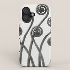 American Maiden-hair Fern fronds wonders of nature black and white photograph by Karl Blossfeldt iPhone Case Gallery Image 1