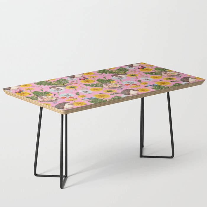 Dandelion Flowers with hedgehogs - pink Coffee Table Gallery Image 1