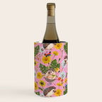 Dandelion Flowers with hedgehogs - pink Wine Chiller Gallery Image 1