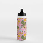 Dandelion Flowers with hedgehogs - pink Water Bottle Gallery Image 3