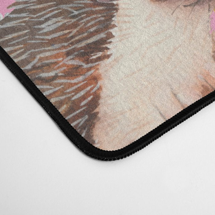 Dandelion Flowers with hedgehogs - pink Desk Mat Gallery Image 4