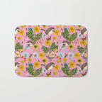 Dandelion Flowers with hedgehogs - pink Bath Mat Gallery Image 1