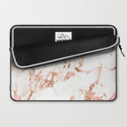 Rose Gold Marble - Perfect Pink Rose Gold Marble Laptop Sleeve Gallery Image 2