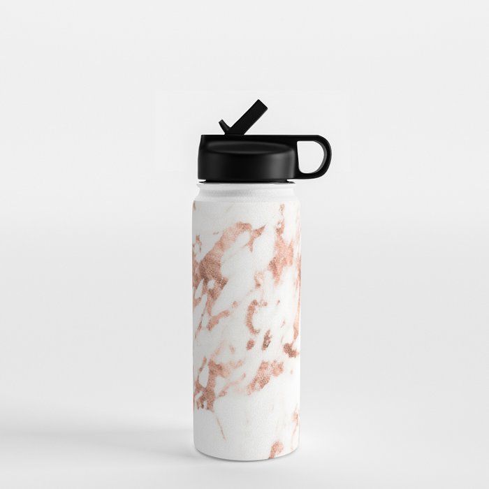 Rose Gold Marble - Perfect Pink Rose Gold Marble Water Bottle Gallery Image 1